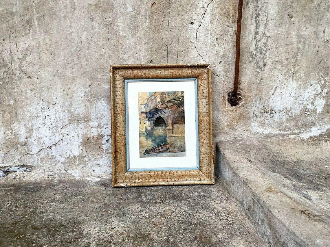 photo furniture Original Bath Watercolour Painting Signed & Dated   Pulteney Bridge