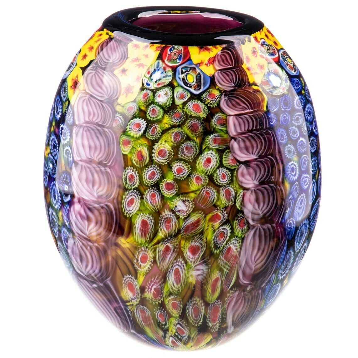 Exclusive Glass Vase Made By Hand In The Style Of Venetian Muran