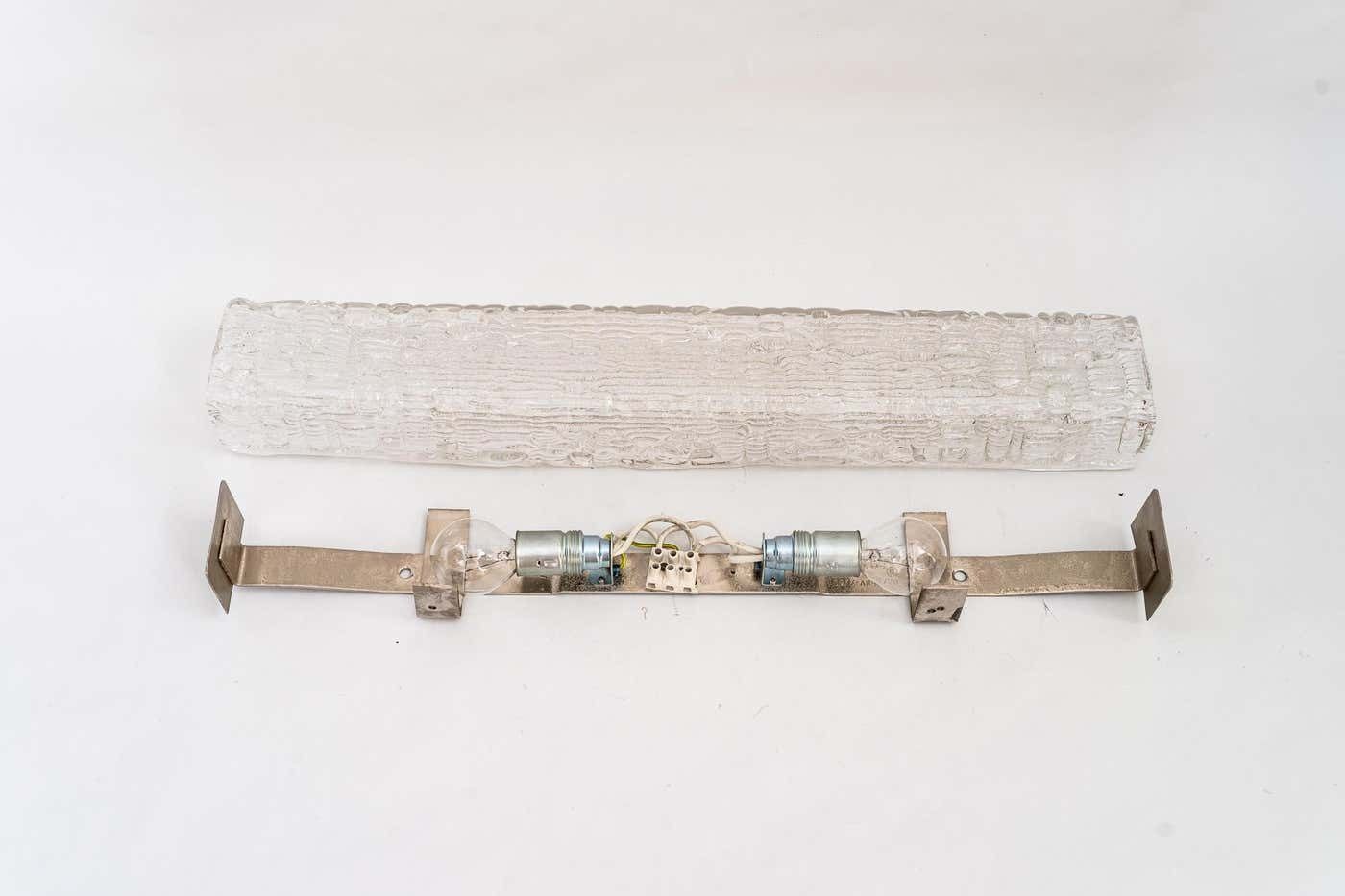 Lighting J.T.Kalmar Wall Lamp With Structure Glass, Vienna, Around 1950 photo