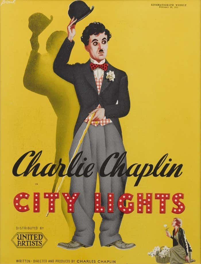 Original British Trade Advertisement For The 1931 Silent Charlie Chaplin photo furniture