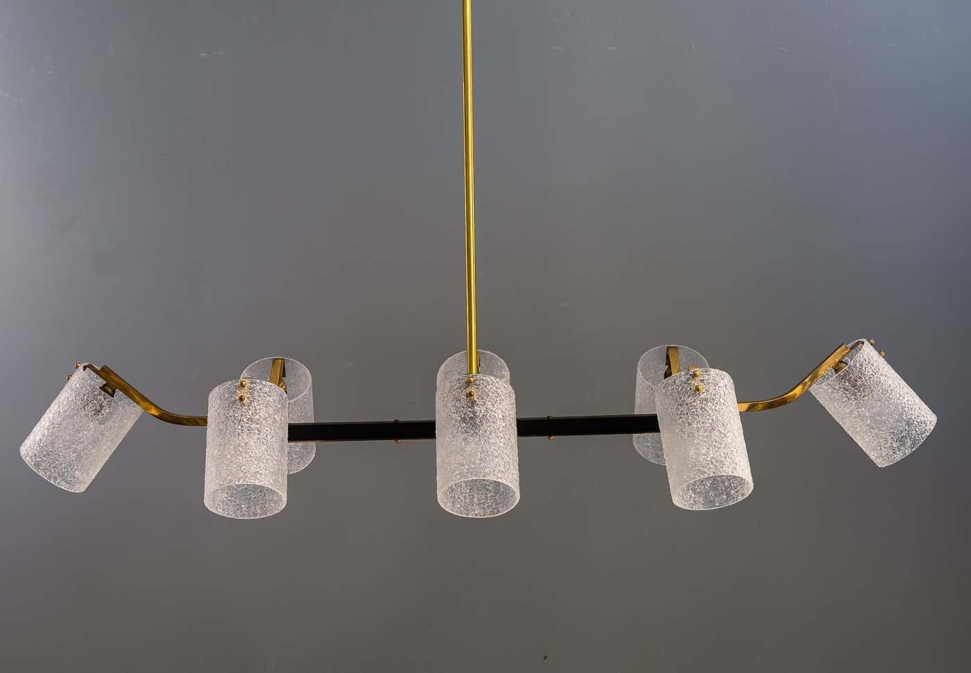 Vintage Chandelier With Lucite Chades, Vienna, Around 1960s photo for sale