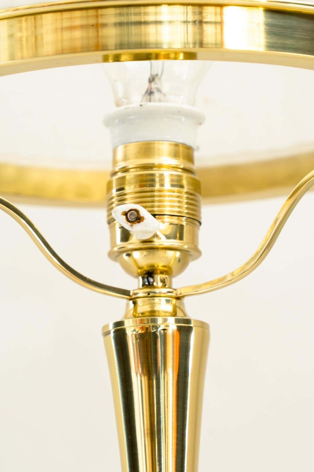 Art Deco Table Lamp With Original Glass Shade Around 1920s photo vintage