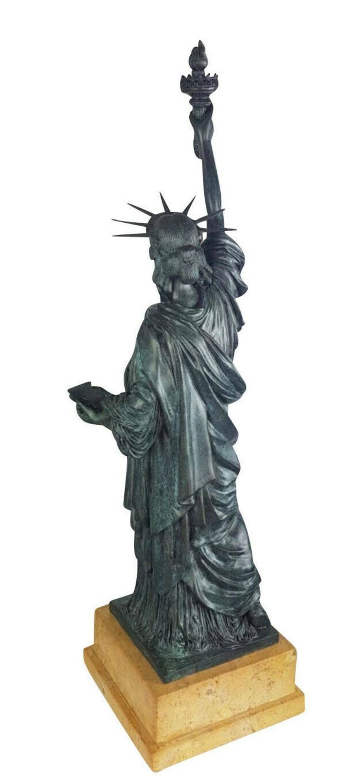 Statue Of Liberty Bronze Sculpture, Large Modern Bronze Statue On Marble Base, Oxidized Bronze, America USA Symbol New York City Icon photo furniture