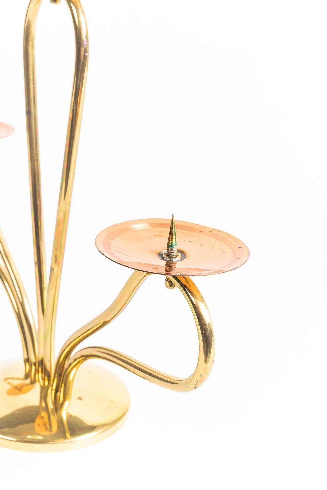 Candle Holder Vienna Brass And Copper Combination Around 1960s photo Home Decor