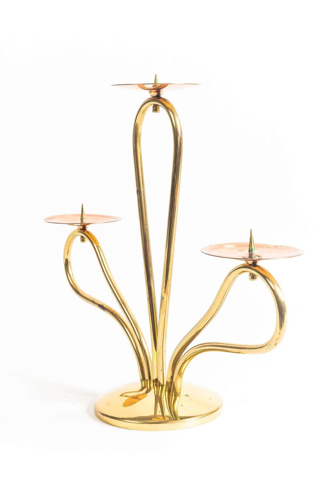 Candle Holder Vienna Brass And Copper Combination Around 1960s photo vintage