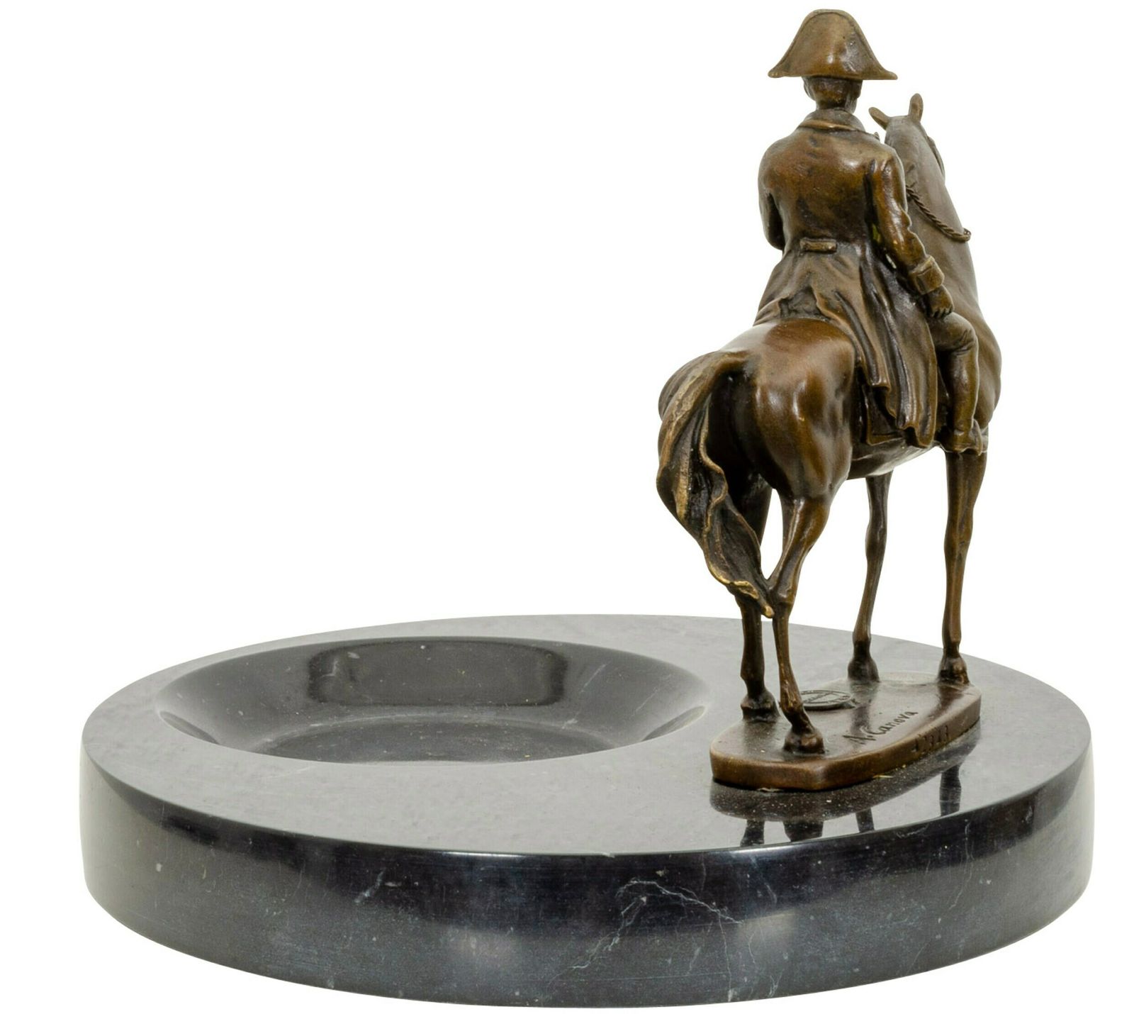 Bronze Napoleon Sign.A.Canova On Business Card Tray Ashtray 1980 photo for sale