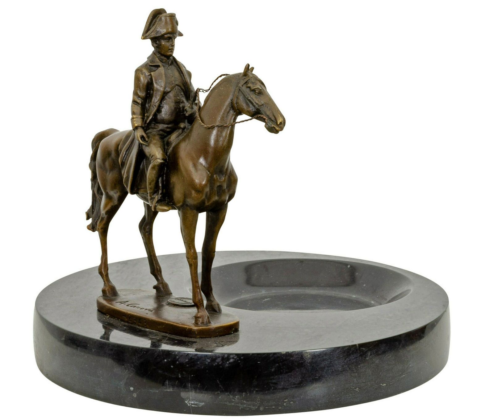 Bronze Napoleon Sign.A.Canova On Business Card Tray Ashtray 1980 photo Home Decor