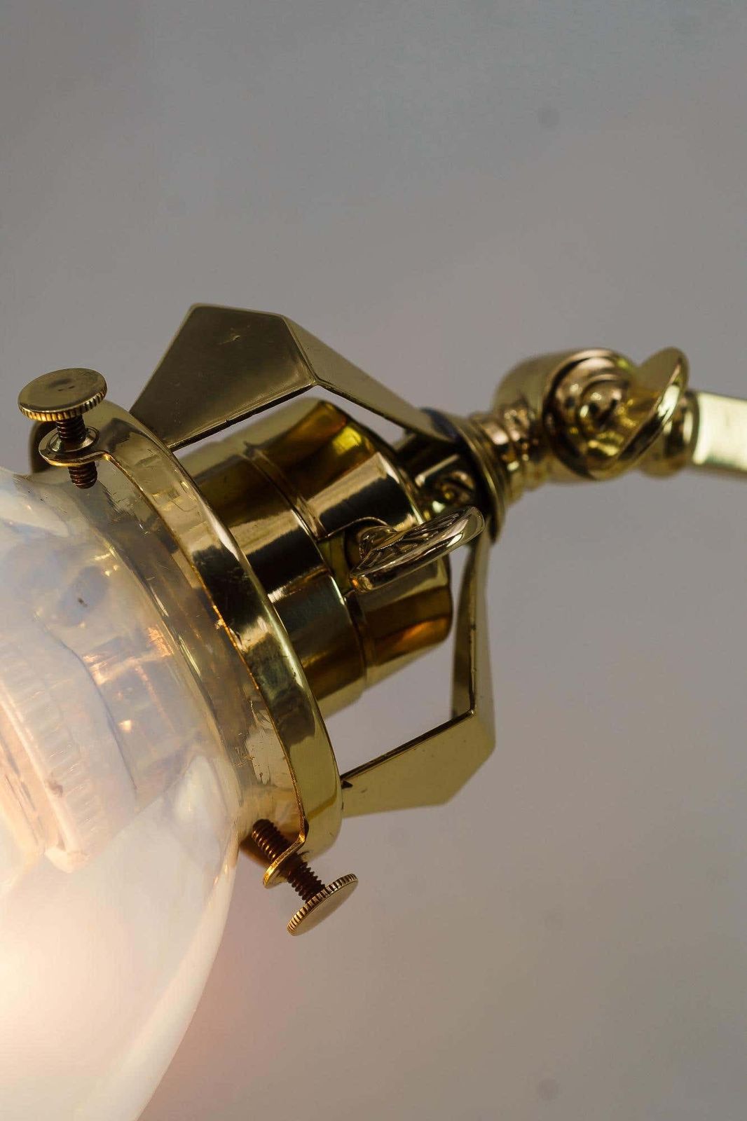 photo for sale Rare Jugendstil Table Lamp With Original Opaline Glass Shade Vienna Around 1910