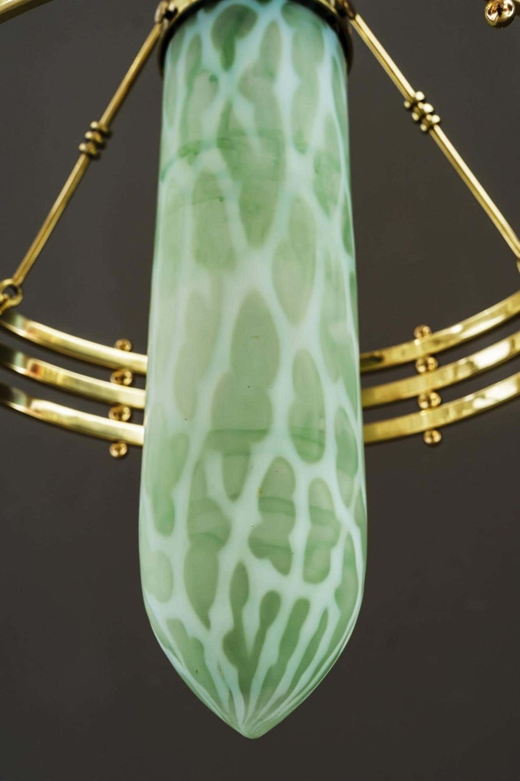 photo buy Jugendstil Pendant With Palme Koenig Glass Shade Vienna Around 1910