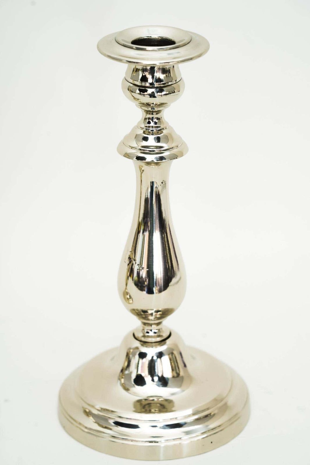 2 Candle Holders Made Of Alpaca '' White Metal '' Around 1920s photo for sale