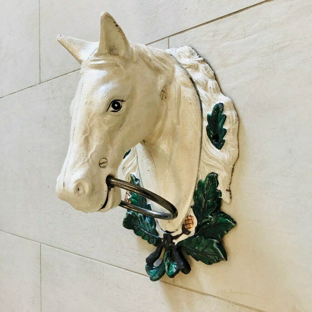 Antique Still Attractive Towel Hanger   Horse Head With A Ring. photo for sale