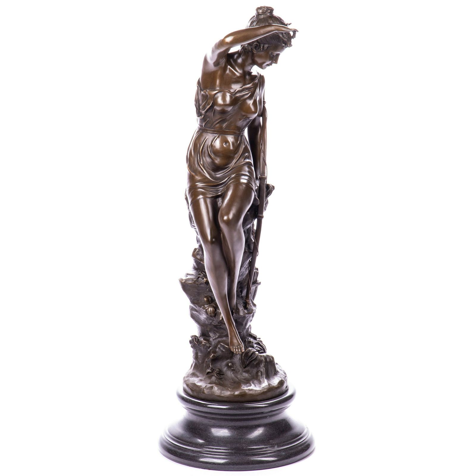 L.Ledieu Bronze Sculpture Diana Goddess Of The Hunt In Antique Style Bronze Figure Statue 76 Cm photo Home Decor