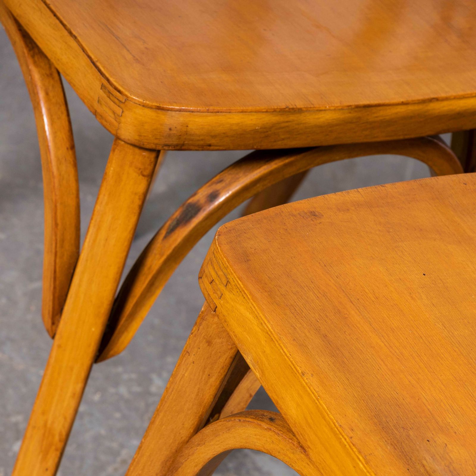 1950’s Baumann Honey Tri Back Dining Chair – Set Of Four photo vintage