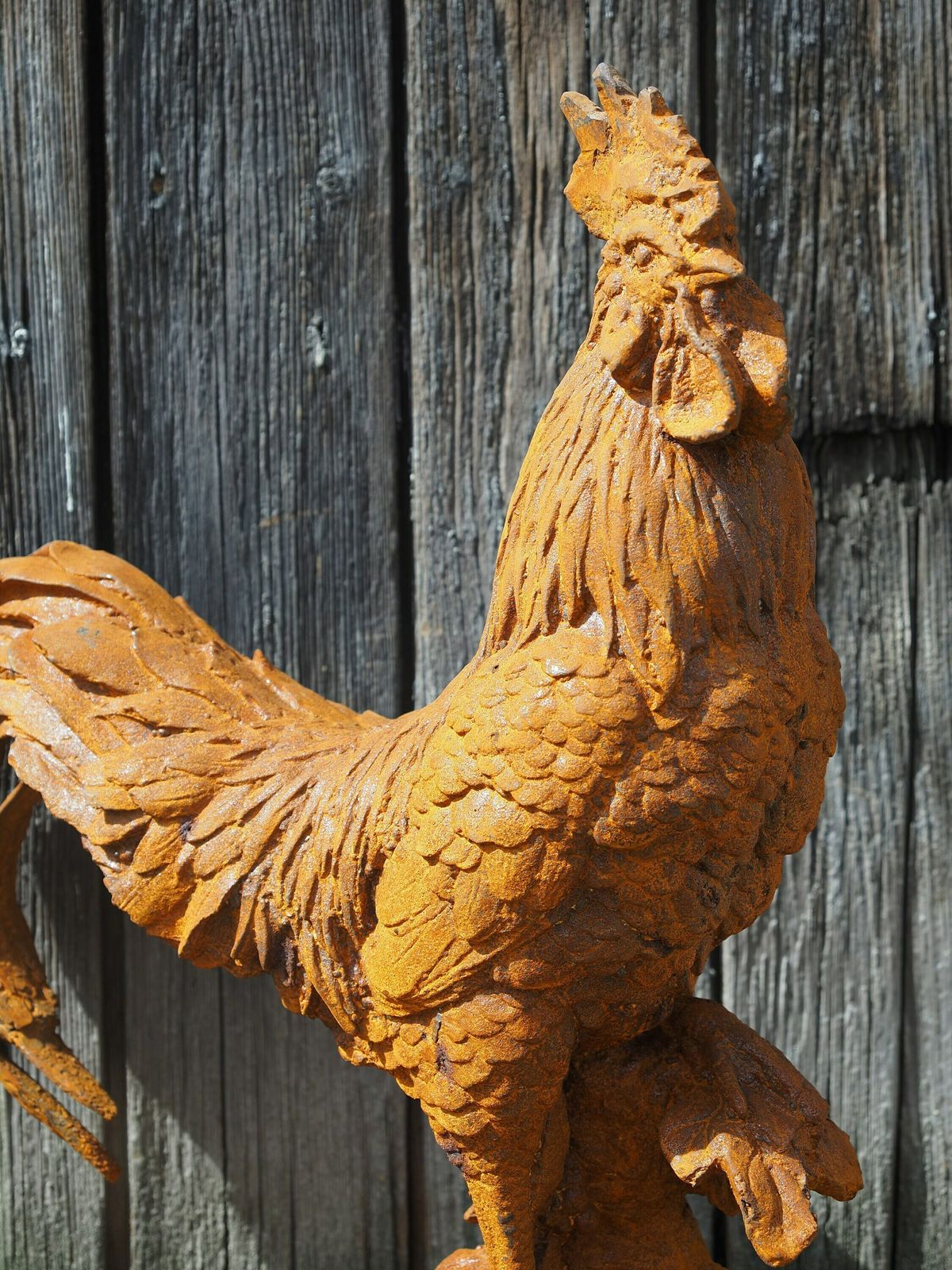 Large Cast Iron Rooster   Garden Statue   Cast Iron Garden Sculptures photo furniture