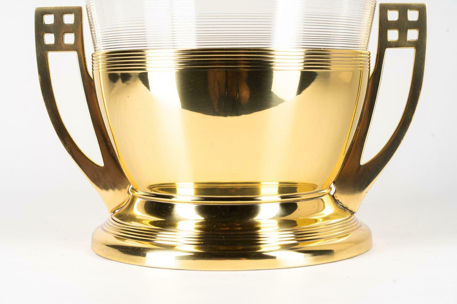 Art Deco Brass Bowl With Original Glass, Vienna, Around 1920s photo for sale
