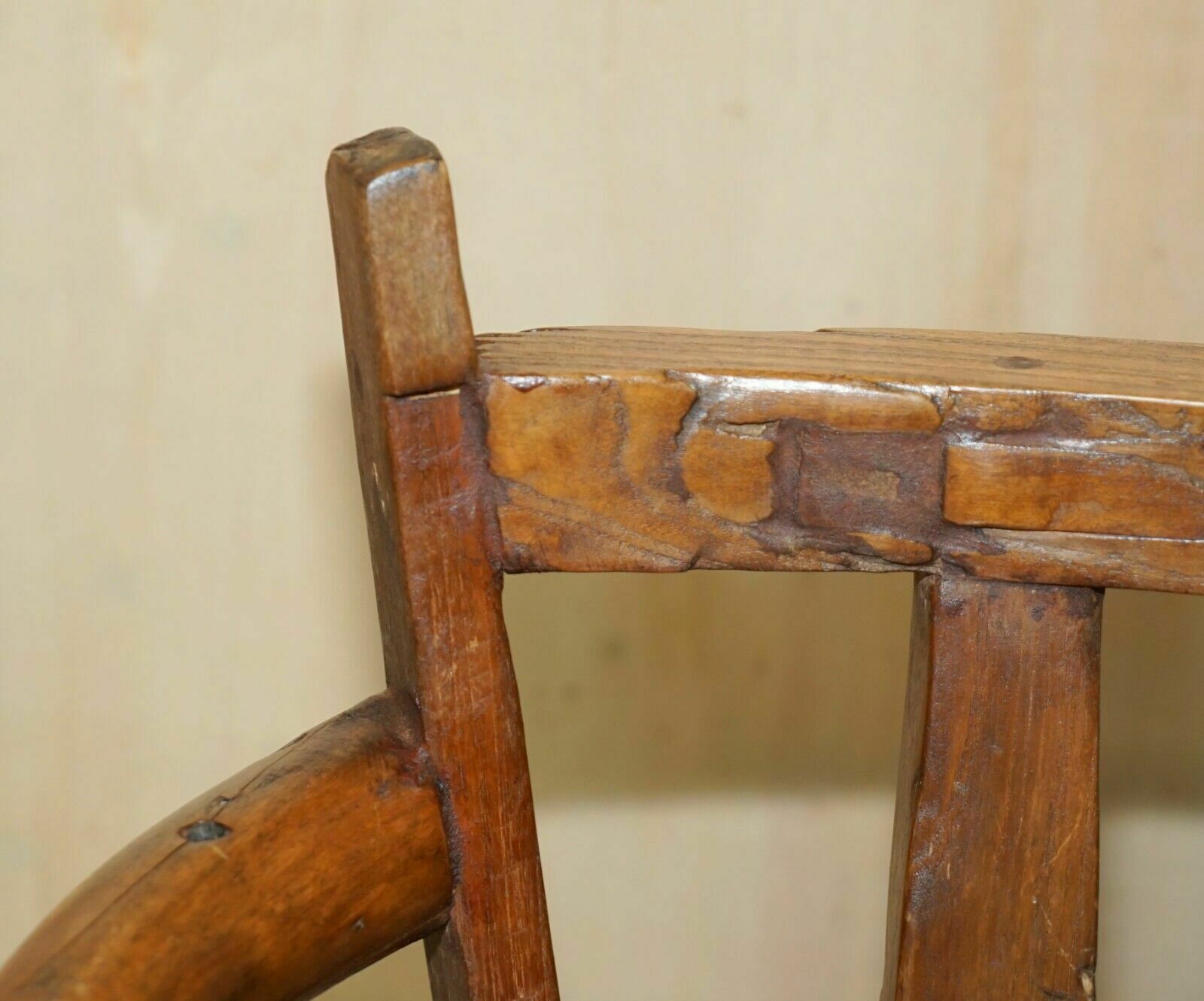 Primative Antique Circa 1760 Carthorse Wheel Remade Into A Captains Swivel Chair photo Furniture