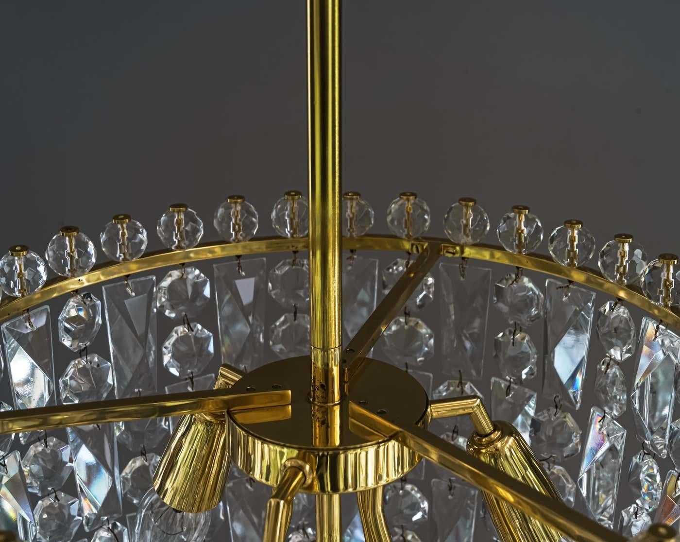 photo vinterior Big Bakalowits Crystal Chandelier Vienna Around 1950s