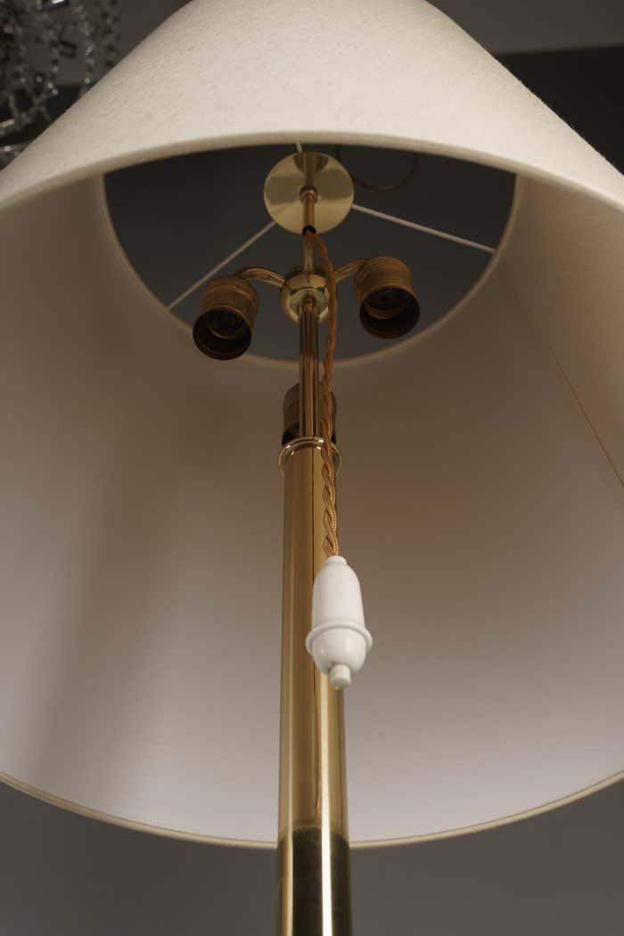 Pair Of Large J.T. Kalmar Floor Lamps ''Helios'' Mod. 2035, Brass 1960s photo for sale