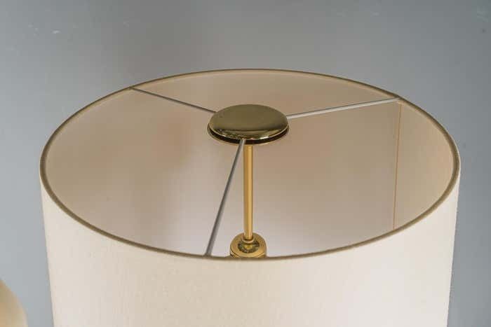 photo furniture Pair Of Large J.T. Kalmar Floor Lamps ''Helios'' Mod. 2035, Brass 1960s