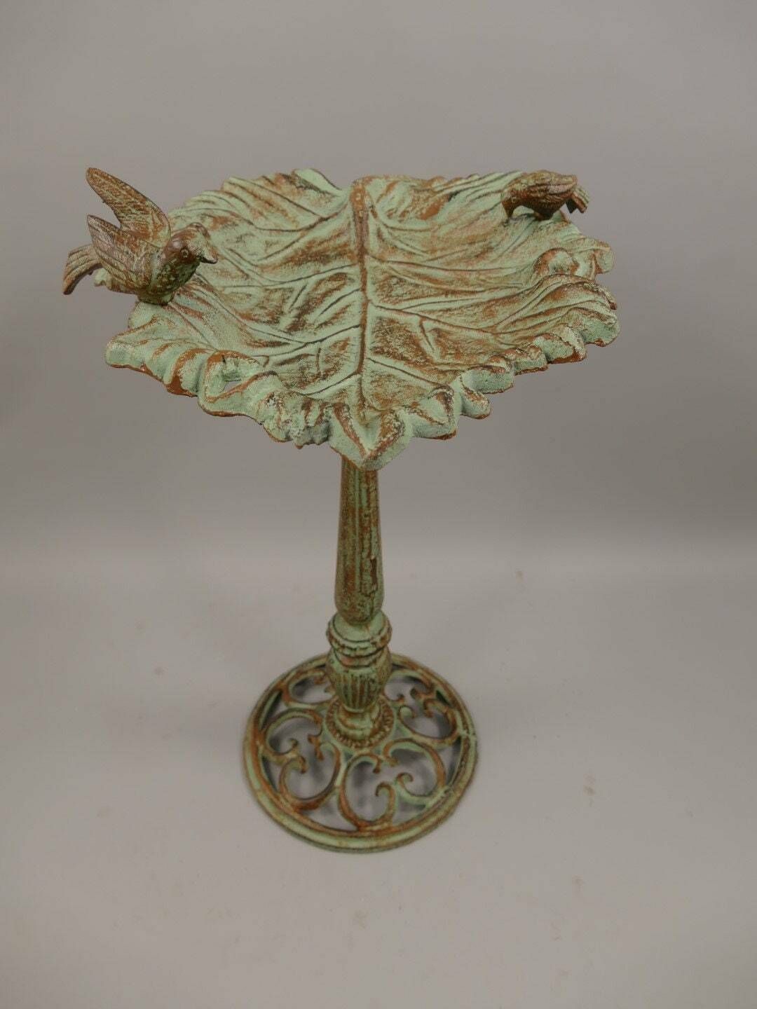 Antique Style Vintage Garden Bird Bath Iron Rustic photo furniture