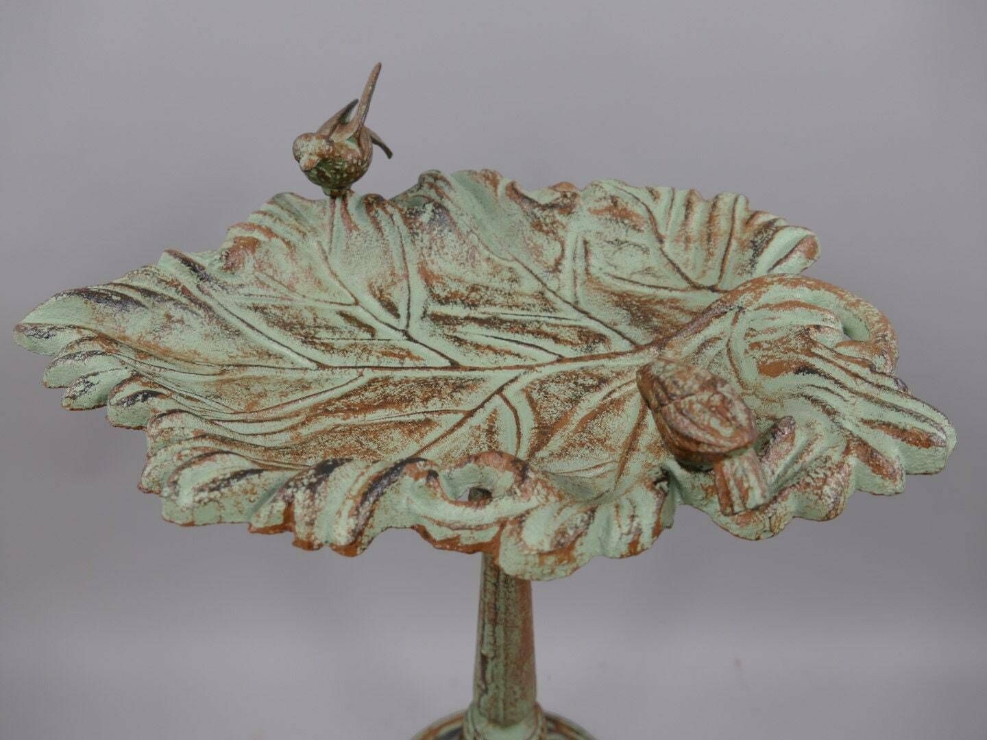 Antique Style Vintage Garden Bird Bath Iron Rustic photo Garden Decor