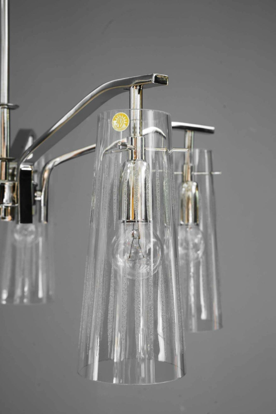 2016.0 Rupert Nikoll Chandelier With Original Glass Shades Vienna Around 1960s photo
