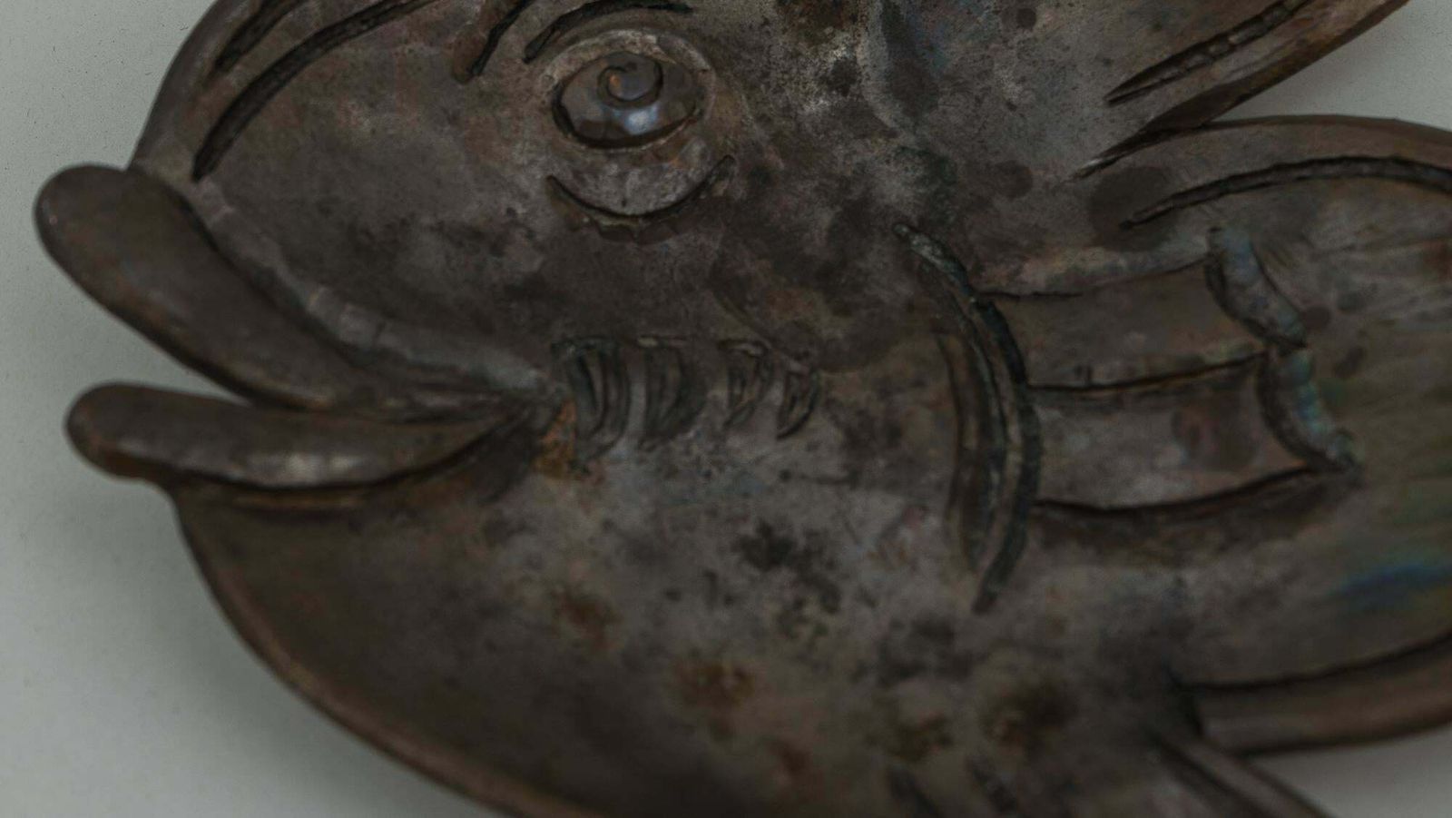 Home Decor Forged Iron Ashtray In Shape Of A Fish, Vienna, Circa 1960s photo