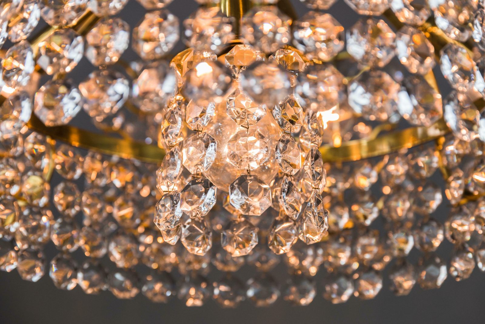 photo buy Big Crystal Glass Bakalowits Chandelier, Vienna, 1950s