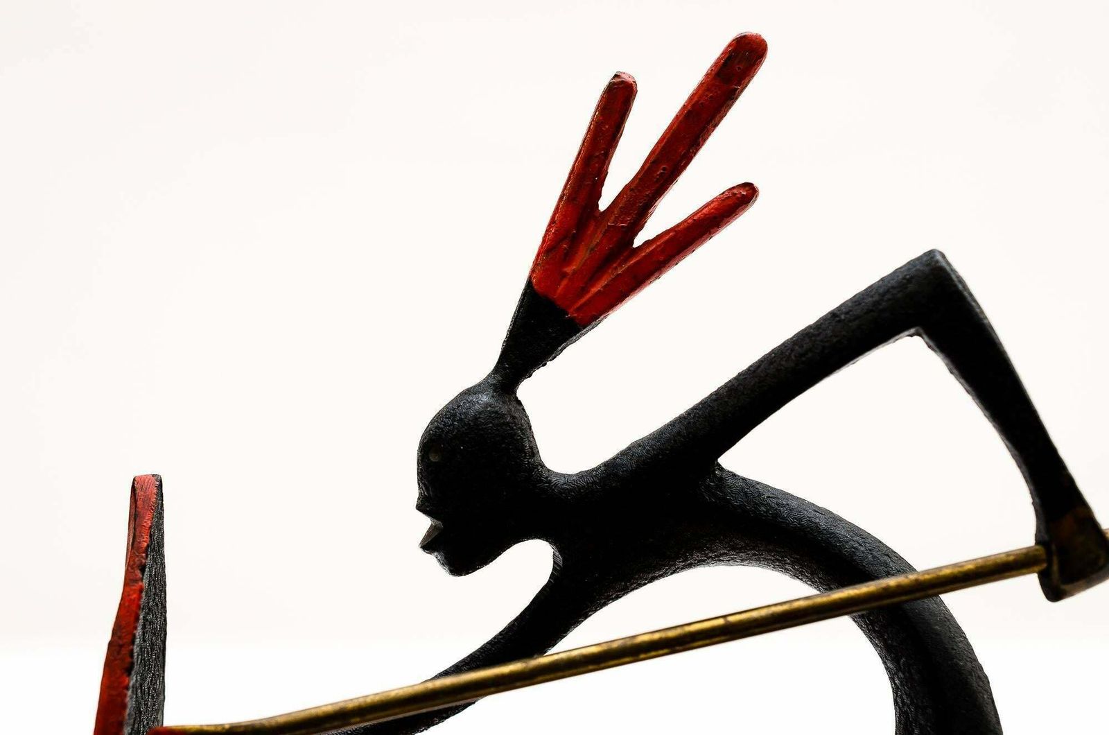 Pair Of African Bronze Bookends Warrior In The Style Of Hagenauer, Circa 1930s photo vinterior