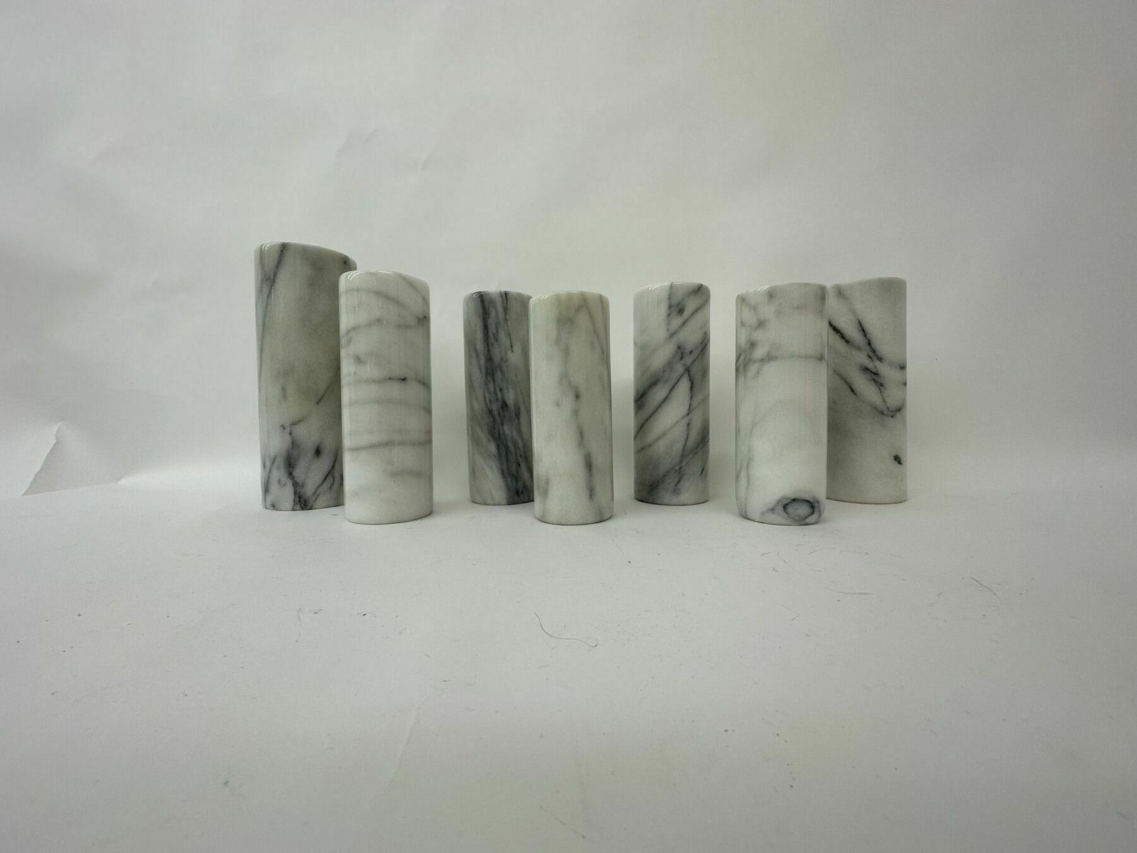 Mid Century Design Set Of 7 Marble Vases , 1970’s