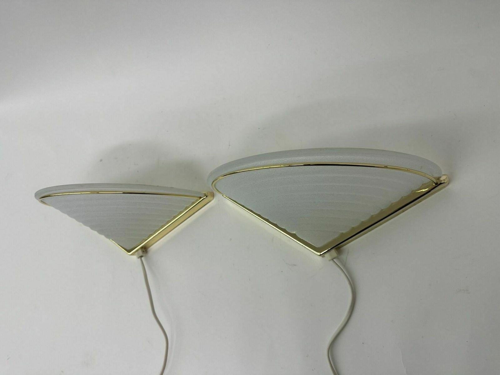 Set Of 2 Vintage Glass Wall Lamps With Golden Holder , 1970’s photo furniture