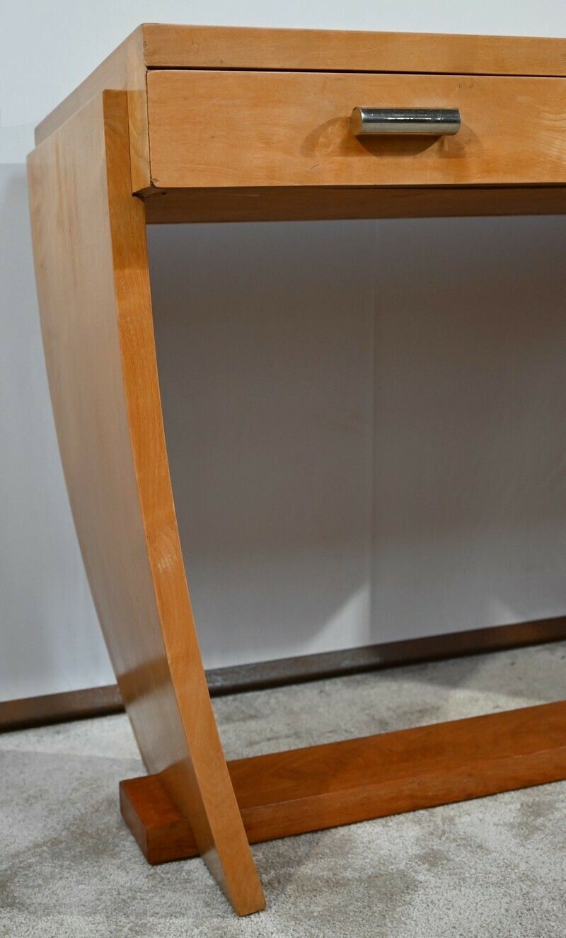 Console Or Small Desk In Sycamore Art Deco 1940 photo vinterior