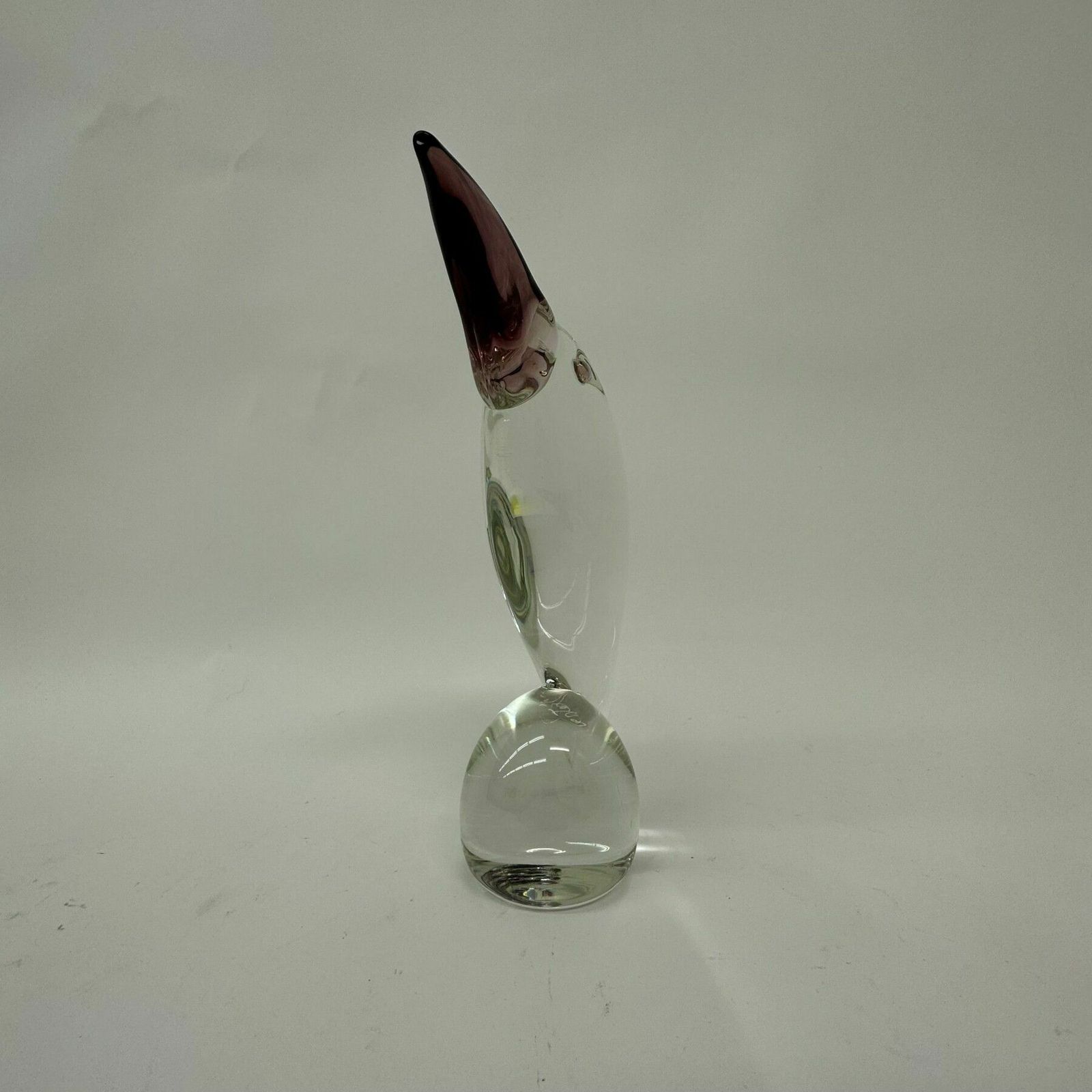 Rare Large Signed Livio Seguso Murano Glass Sculpture Of Toucan photo for sale