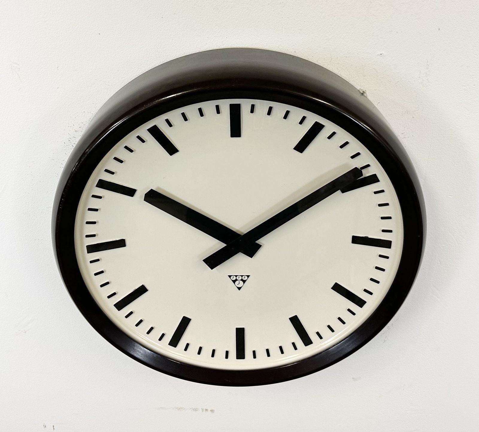 photo furniture Large Industrial Bakelite Factory Wall Clock From Pragotron, 1960s