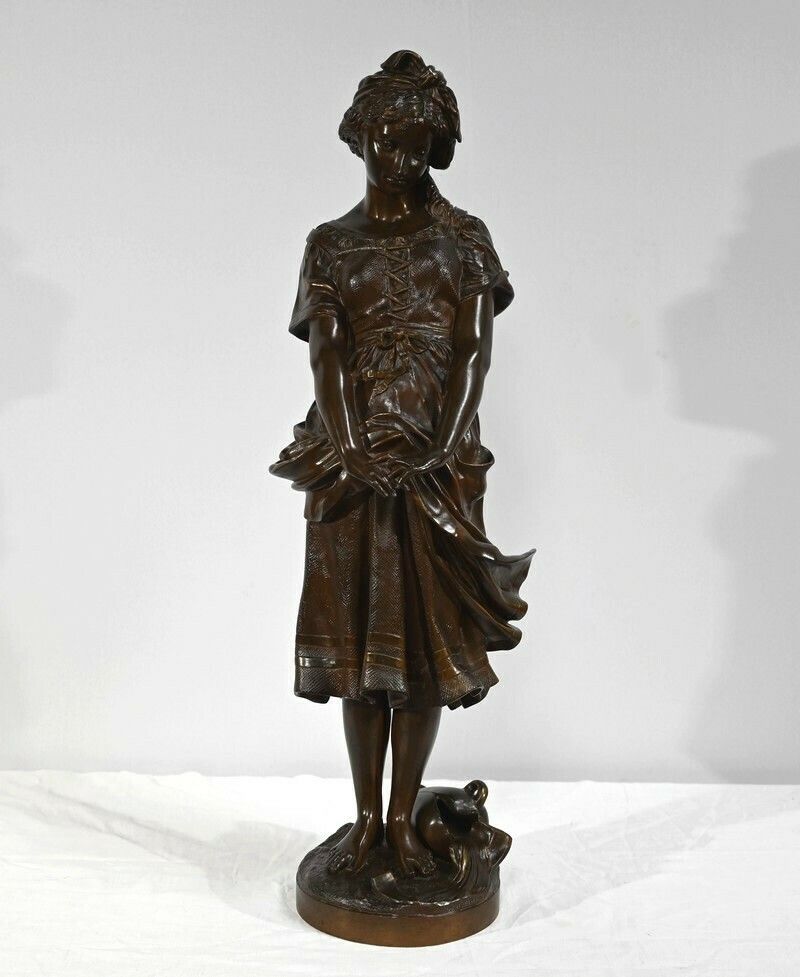 Bronze The Young Girl With A Broken Pitcher Signed Jb.Germain  Late 19th Century