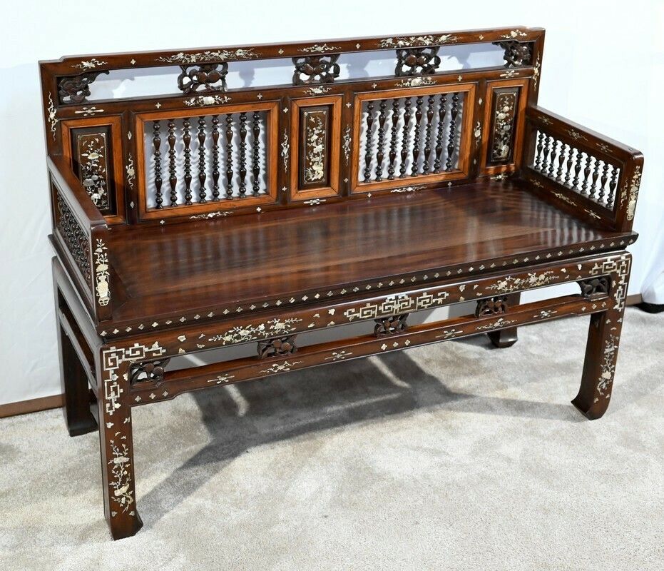 Small Indochinese Bench  Late 19th Century photo furniture