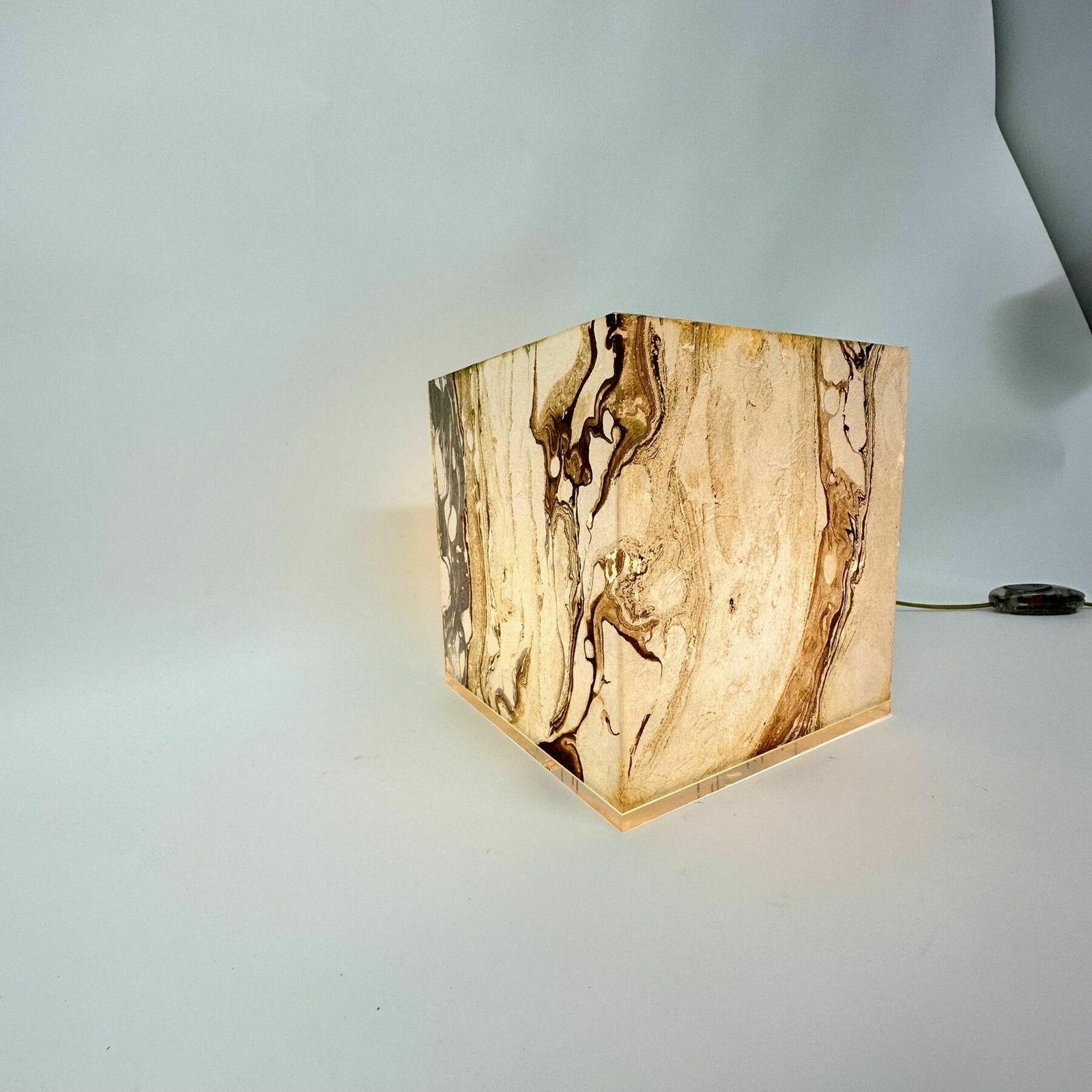 Mid Century Design Lucite Cube Table Lamp , 1970’s photo buy