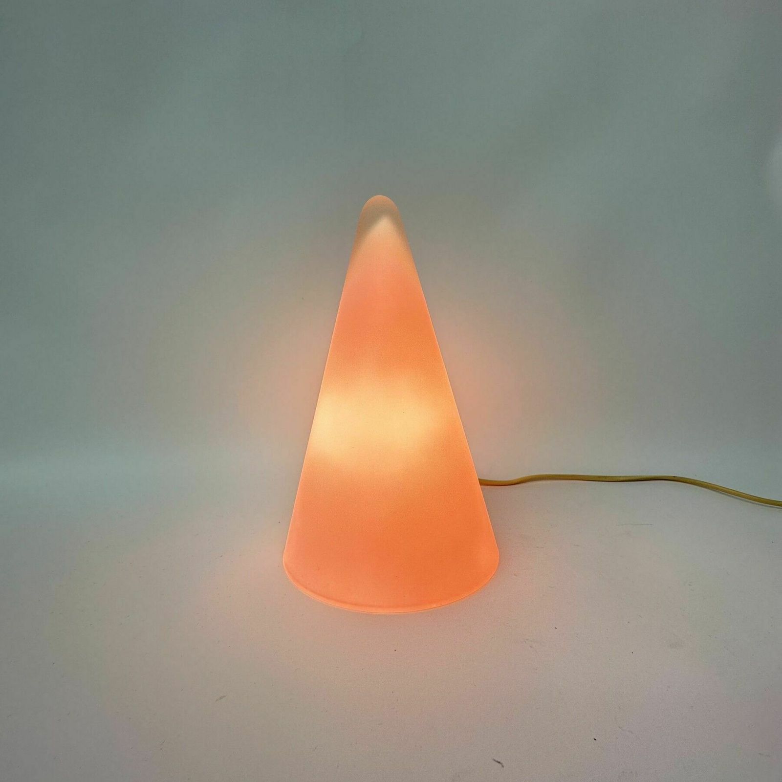 Matte Pink Glass Sce Teepee Table Lamp , 1970’s , France photo Lighting