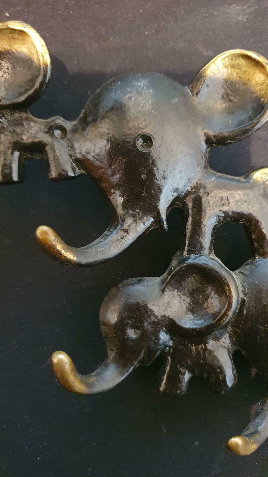 Walter Bosse Brass Key Hanger Of A Elephant Group Made By Hertha Baller photo Home Fixtures