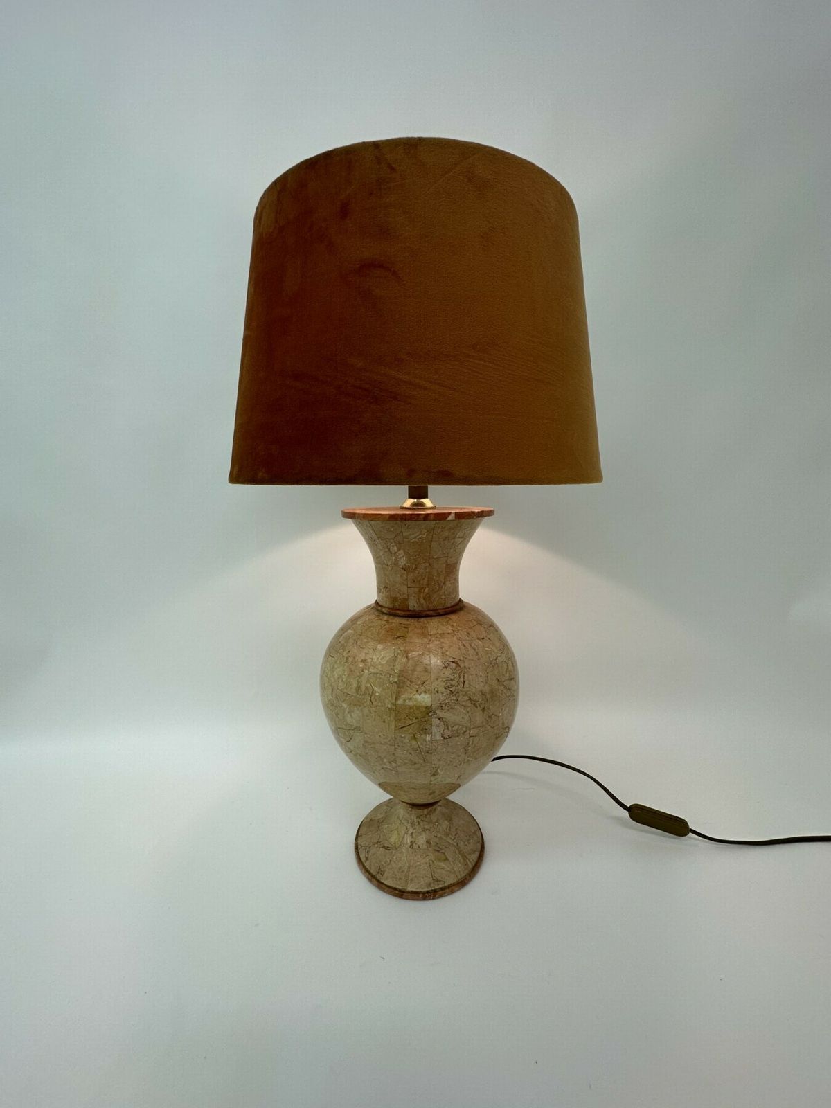 Vintage Tessellated Marble Tafellamp Van Maitland Smith, Ca. Jaren 1970 photo Verlichting