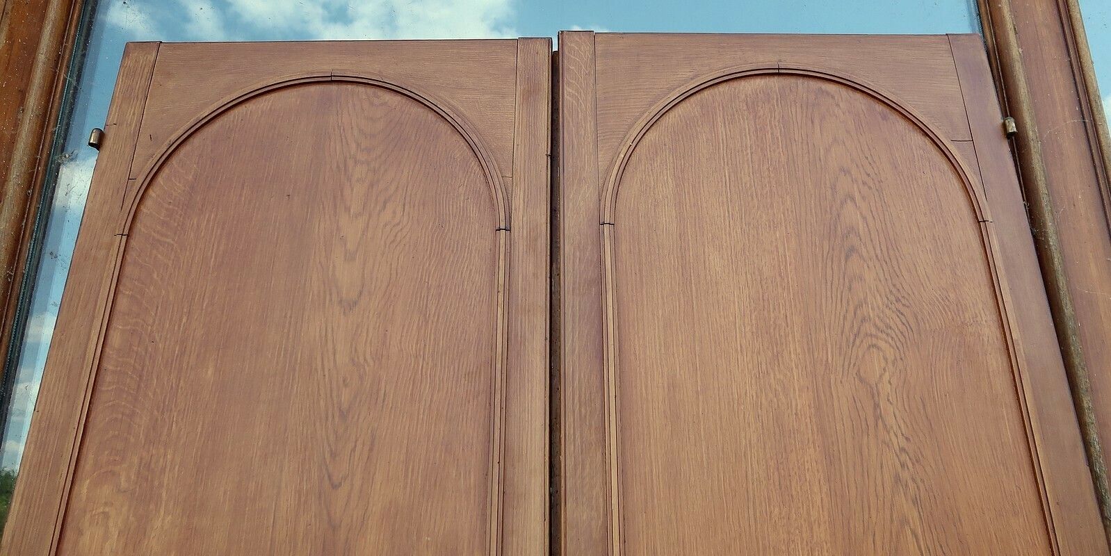 6159.4 Mahogany Double Door Mirrors, Château Du Val De Loire – Late 19th Century photo