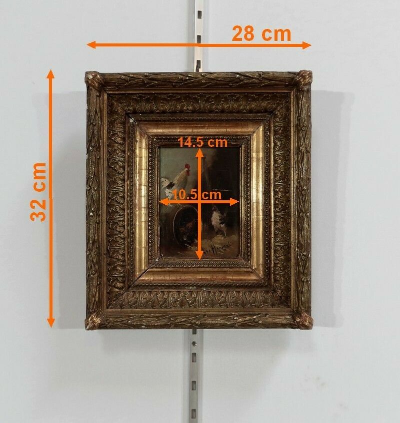 photo furniture Painting "Le Poulailler", French School Of The 19th Century