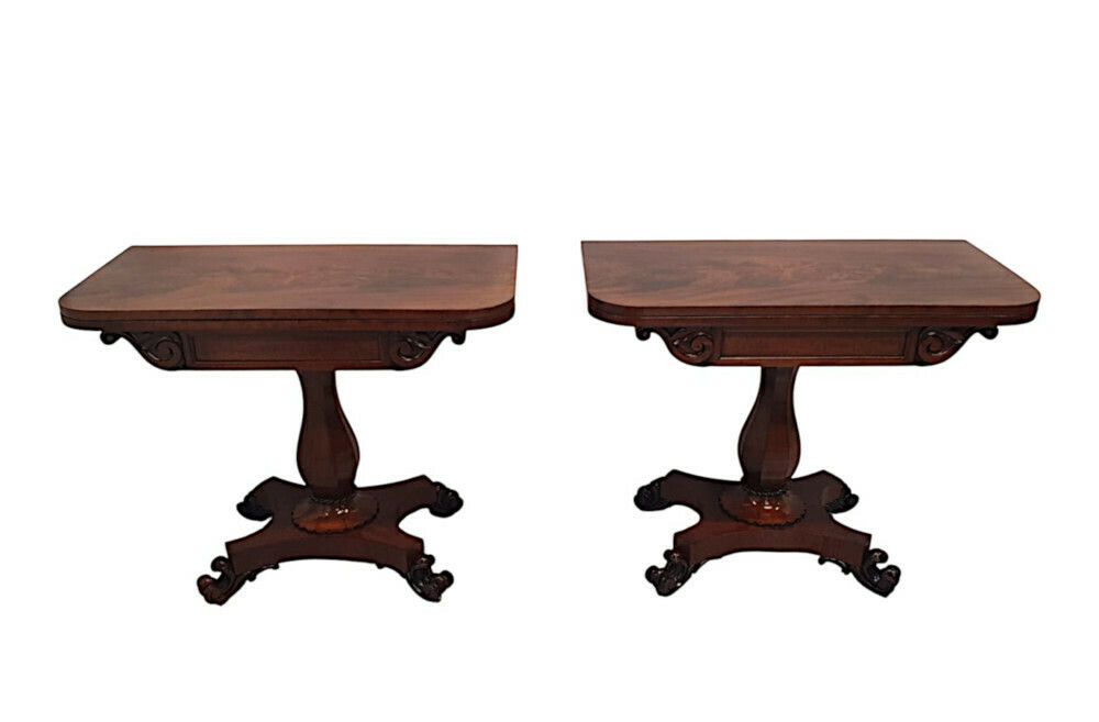 A Very Rare Pair Of 19th Century William IV Card Tables
