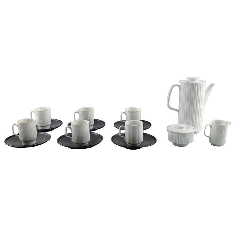 T. Wirkkala For Rosenthal Studio Line Porcelain Noire, Six Person Mocha Service