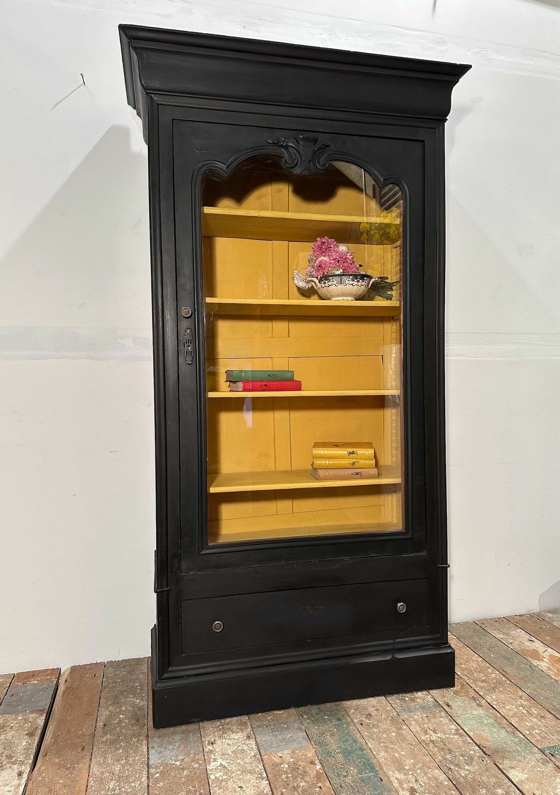 Antique Belgian Louis Phillippe Glazed Bibliothèque Overpainted In Annie Sloan C.1840 photo vintage