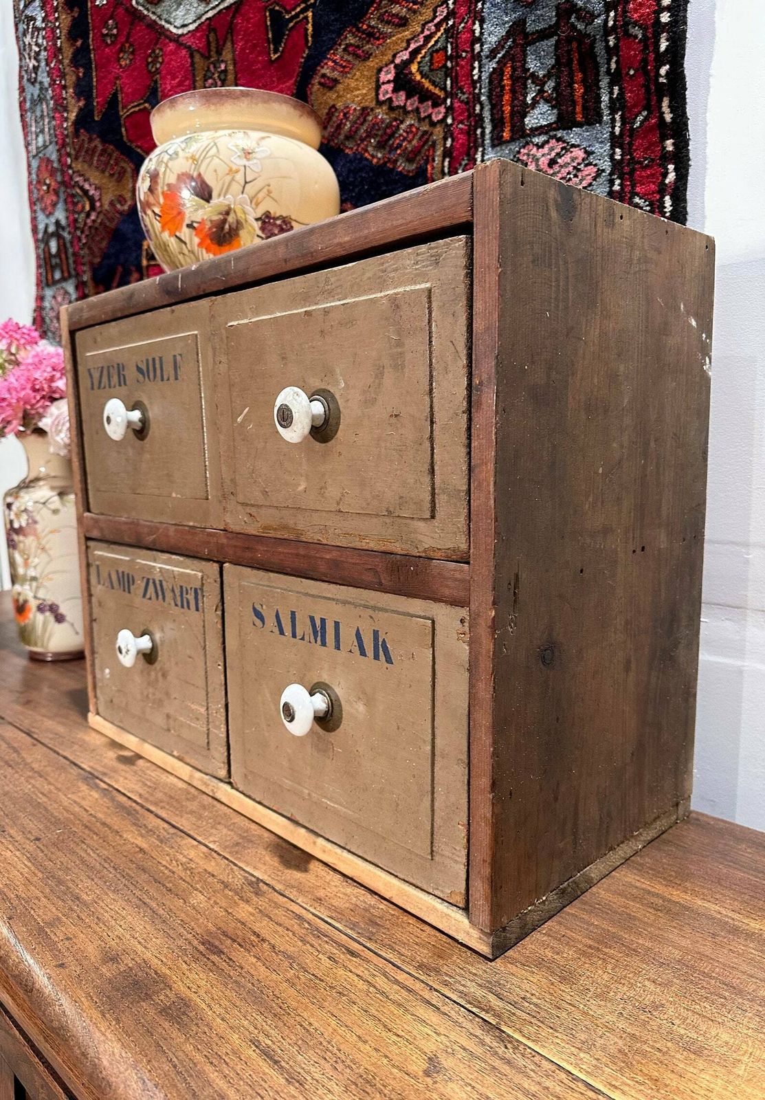Antique French Country Spice Drawer / Workshop Drawers C.1900 photo vinterior