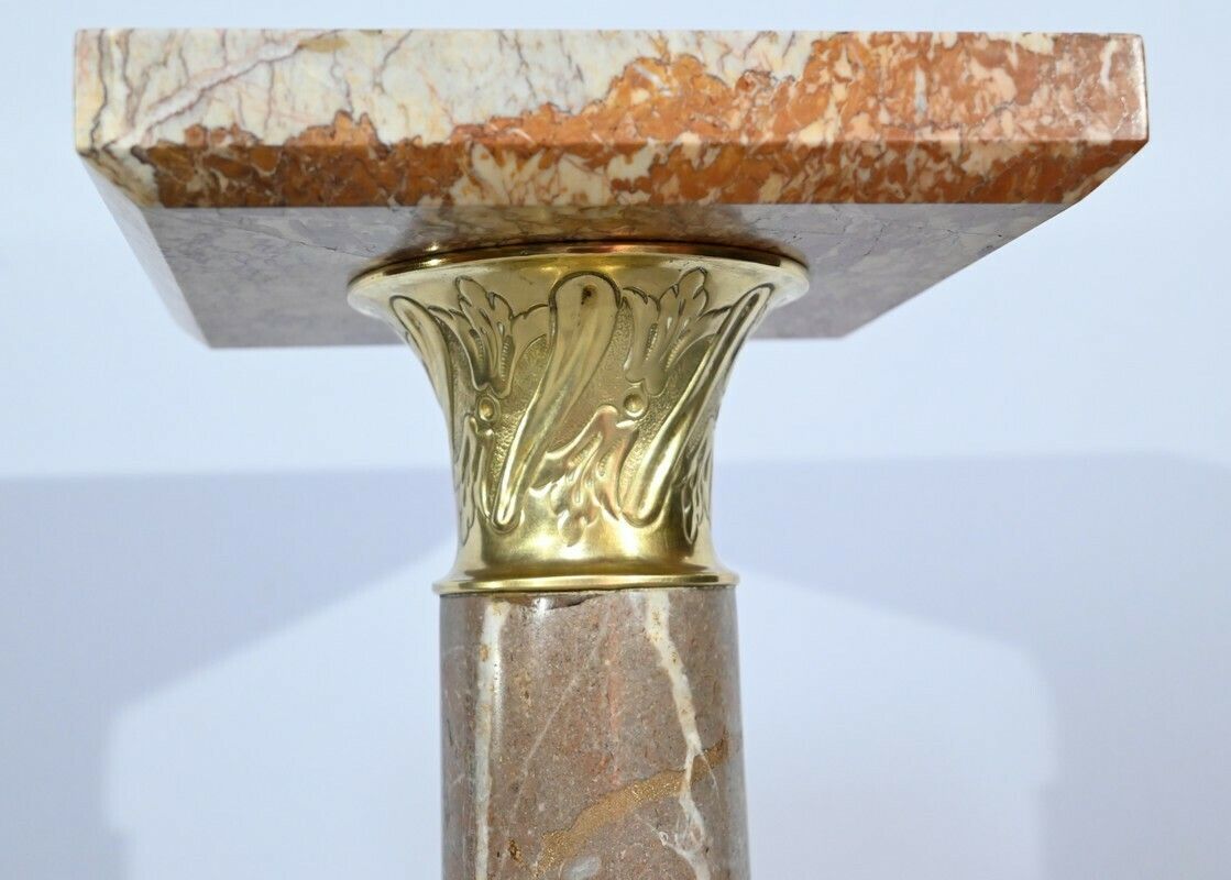 Marble Column With Swivel Top   Late 19th Century photo vintage
