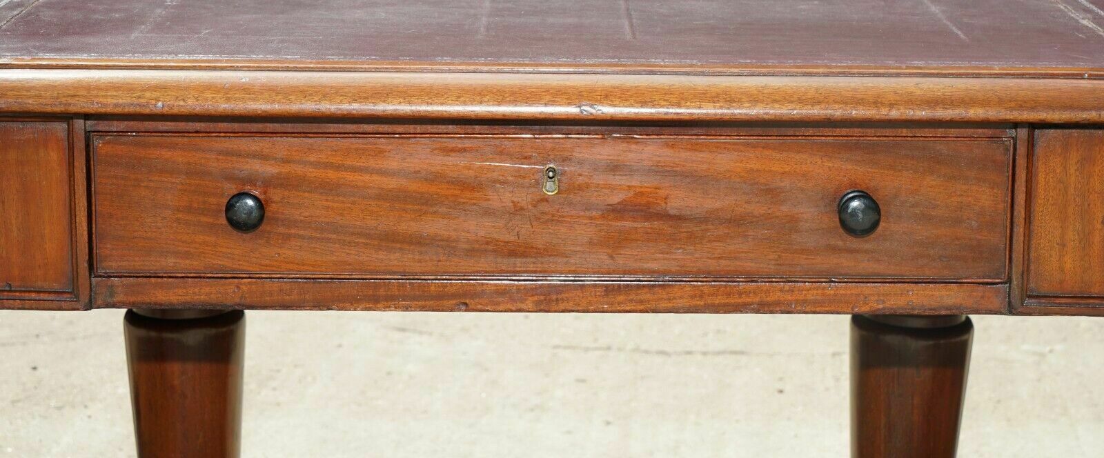 Massive Antique George III 1780 Mahogany Library Desk Table George Rex Locks photo buy