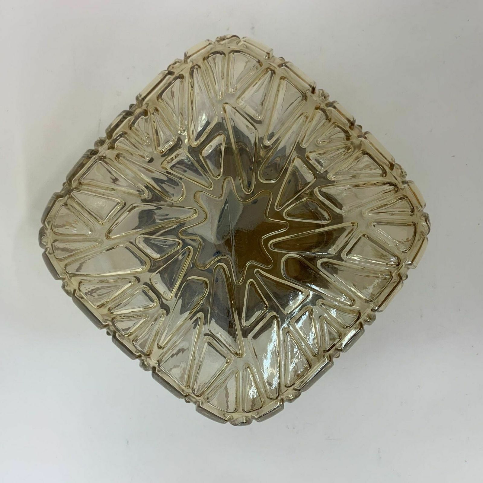 Mid Century Design Glazen Plafond  / Wandlamp, Jaren 1970 photo for sale