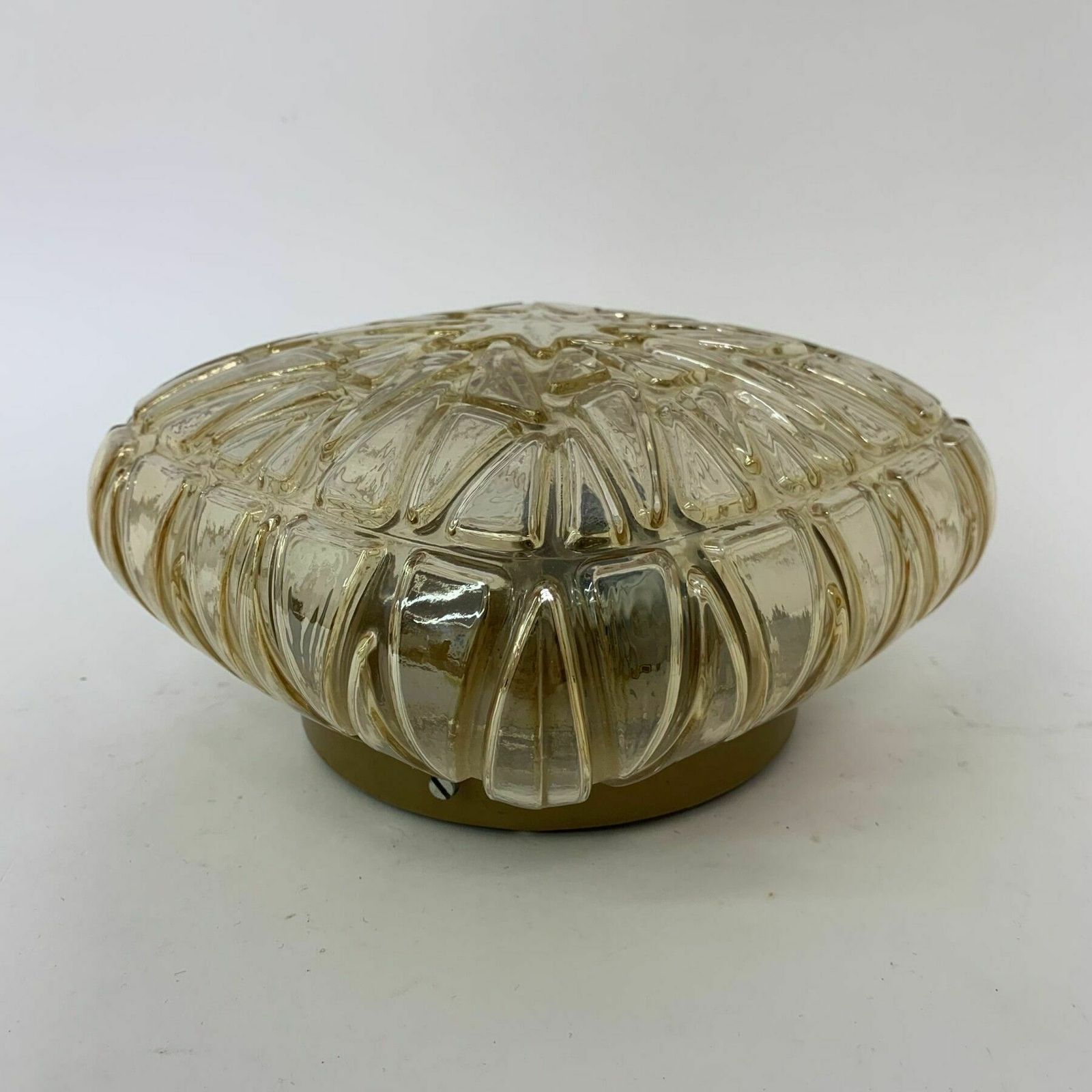 Mid Century Design Glazen Plafond  / Wandlamp, Jaren 1970 photo Verlichting